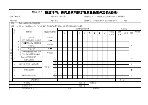 E10.16.2 隧道环向、纵向及横向排水管评定表-监抽