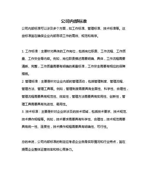 公司内部标准