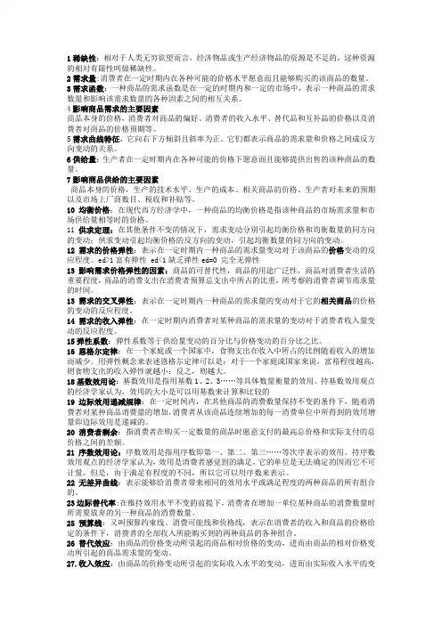 微观经济学总复习