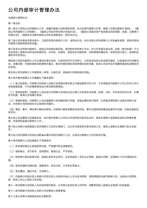 公司内部审计管理办法