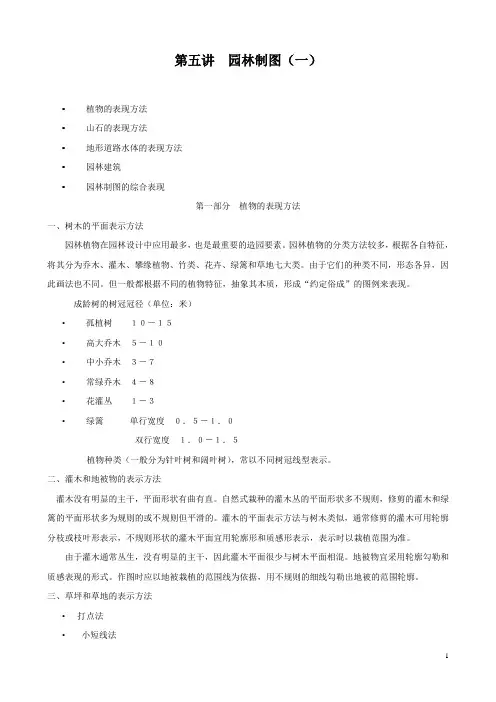第五讲 园林制图(一)