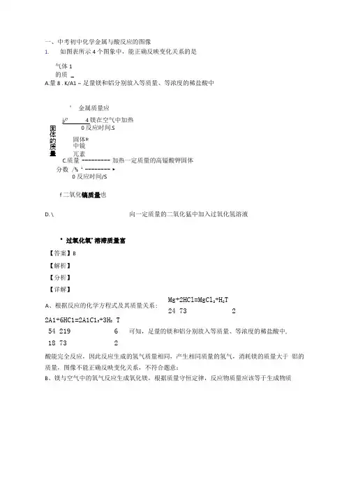 中考化学压轴题专题金属与酸反应的图像的经典综合题含答案(1)