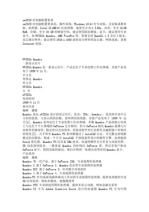 sw2020对电脑配置要求
