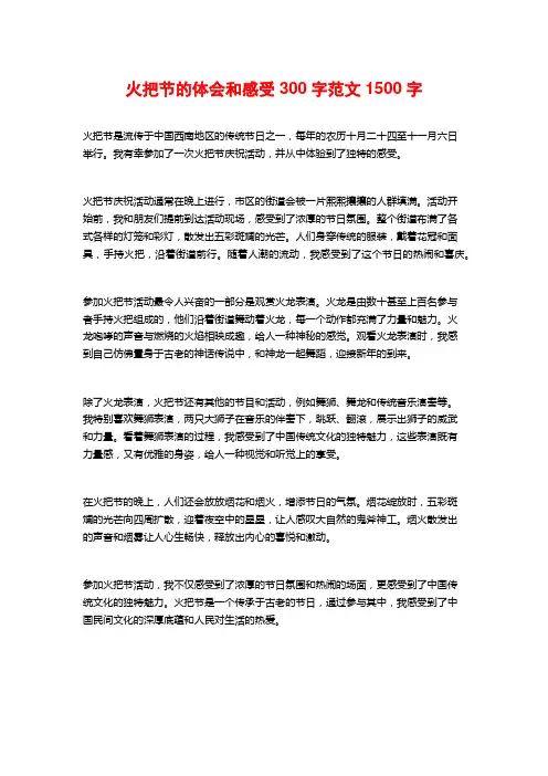 火把节的体会和感受300字范文 (2)