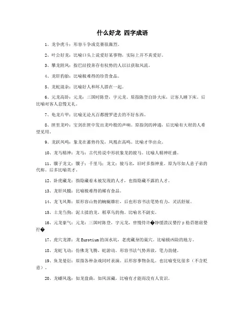 什么好龙 四字成语