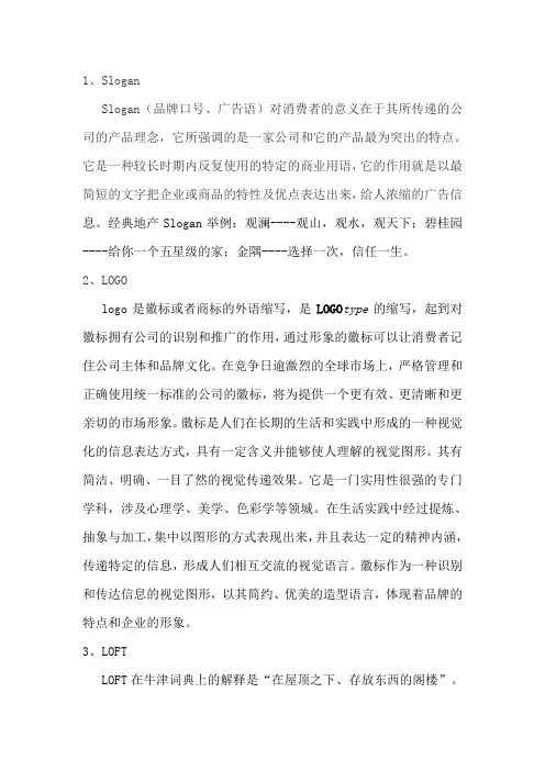 房地产六大英文术语