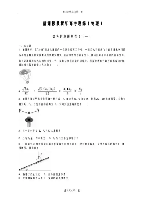 2020-2021学年高考理综(物理)仿真预测卷及答案解析