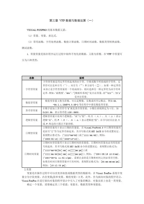 第三章VF数据与数据运算.