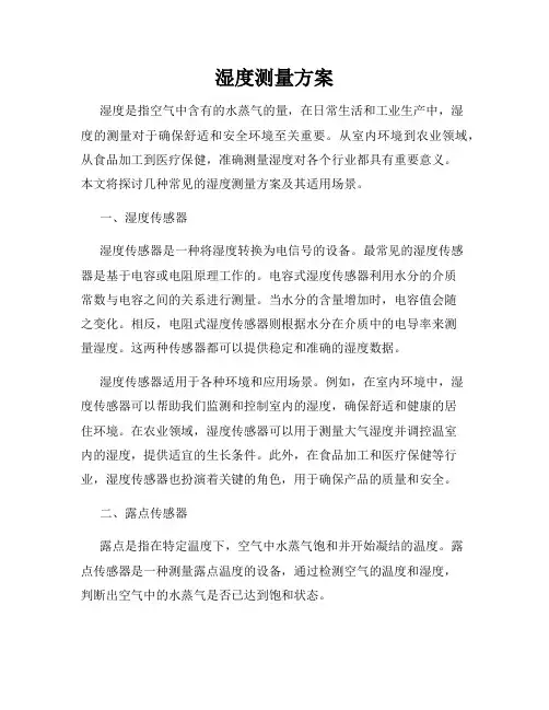 湿度测量方案