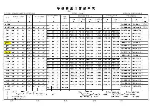 导线测量成果计算表 