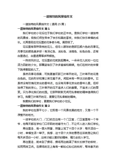 一道独特的风景线作文