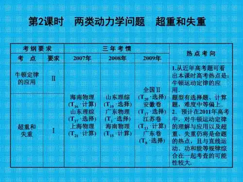 第三章牛顿运动定律第2课时两类动力学问题超重和失重
