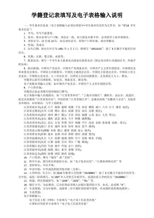 填写说明
