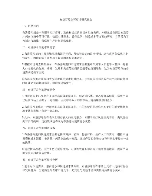 布洛芬片剂可行性研究报告