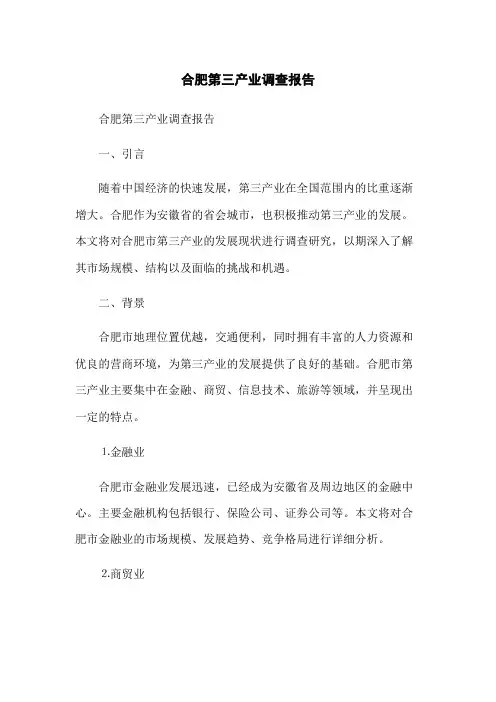 合肥第三产业调查报告