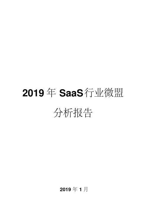 2019年SaaS行业微盟分析报告