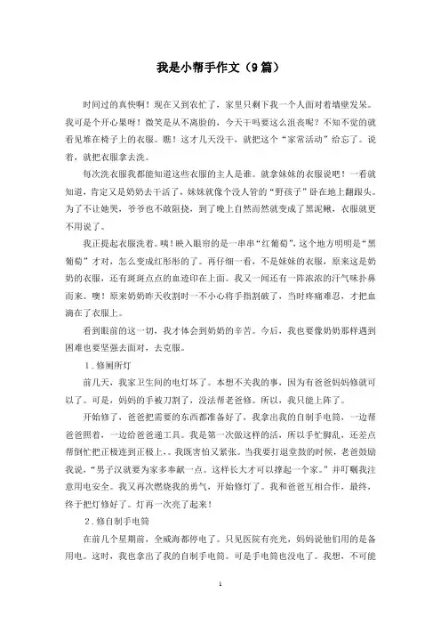 我是小帮手作文(9篇)
