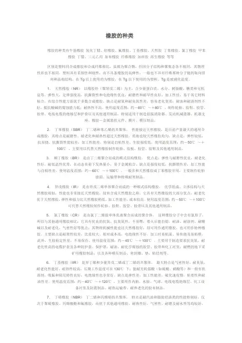 橡胶的种类资料
