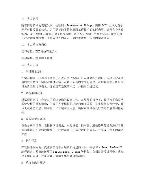 物联网工程技术实习报告