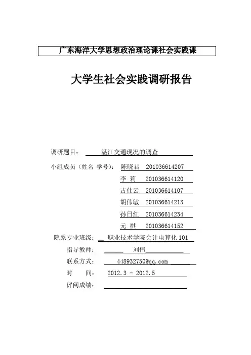 湛江交通现况的调查