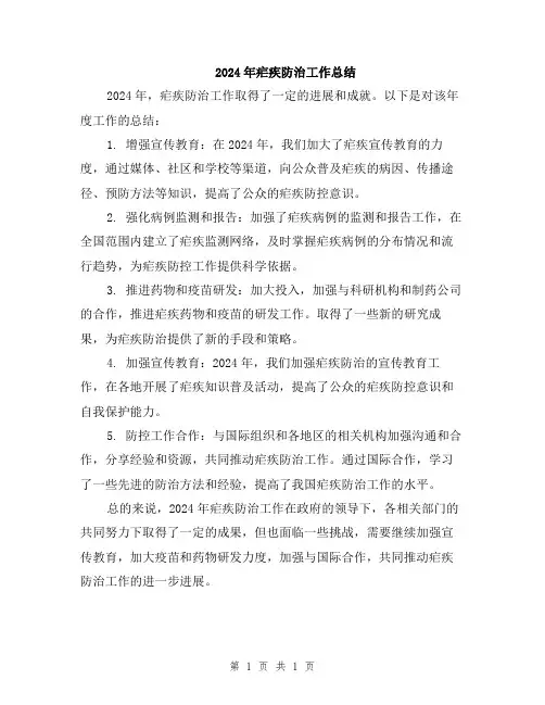 2024年疟疾防治工作总结