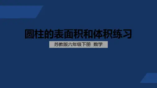 苏教版 小学数学 六年级 下册 圆柱的表面积和体积练习 PPT课件