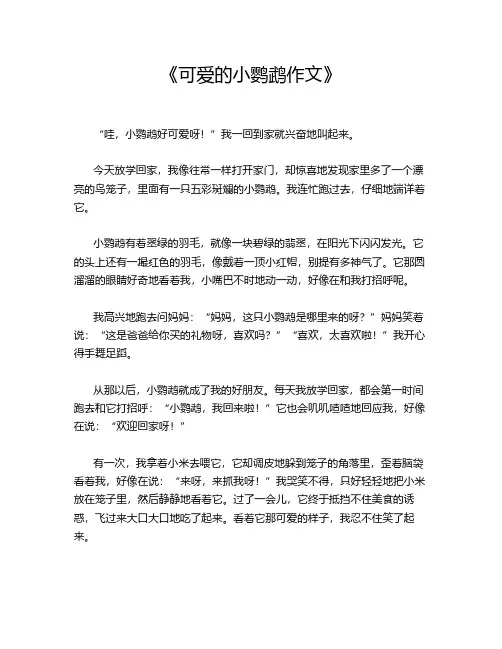 《可爱的小鹦鹉作文》