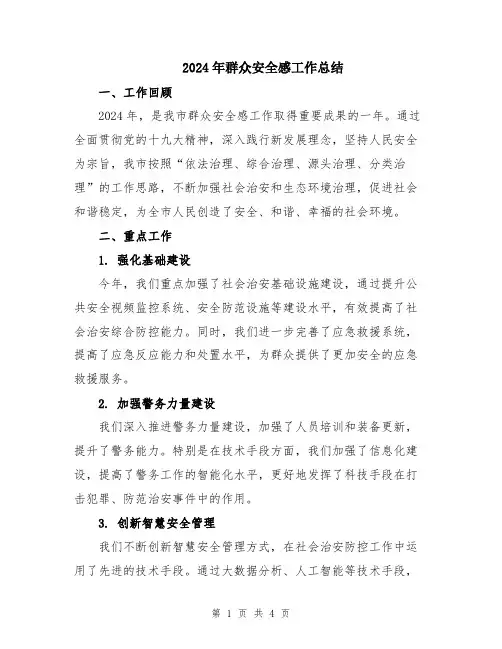 2024年群众安全感工作总结