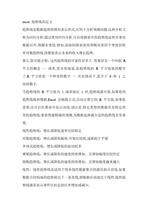 excel趋势线的定义