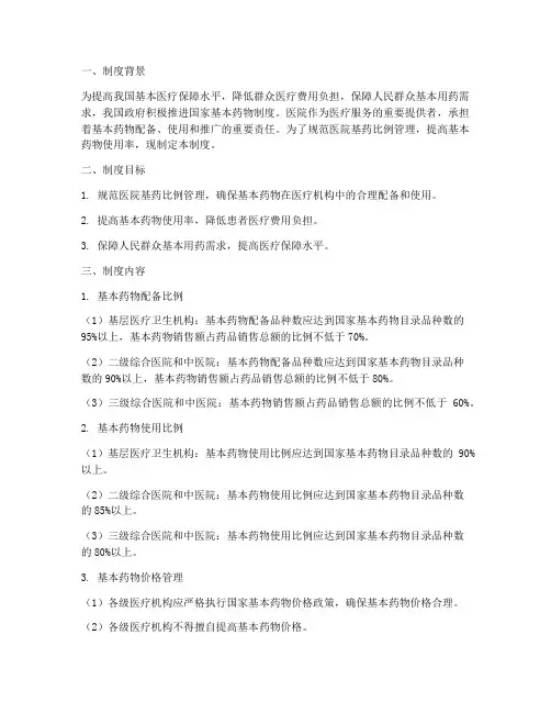 医院基药比例管理制度