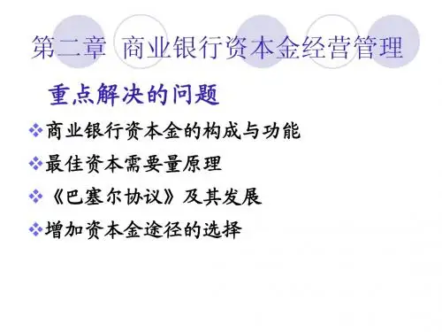 第二章  商业银行资本金