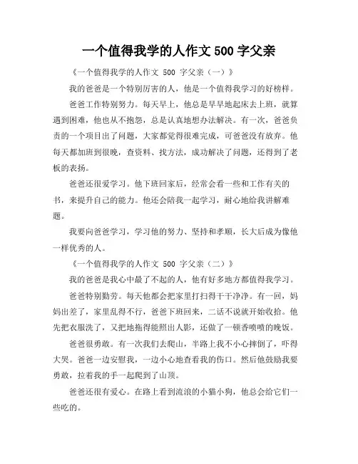 一个值得我学的人作文500字父亲