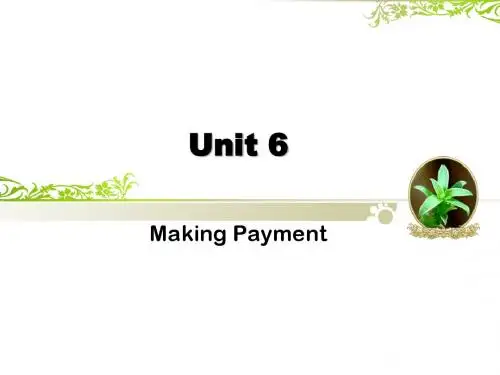 高职酒店英语Unit six 付款