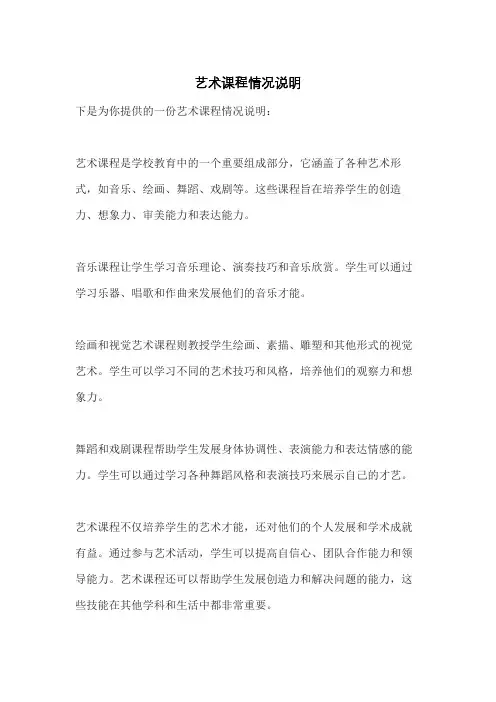 艺术课程情况说明