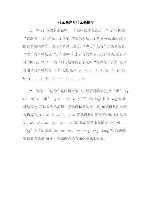 什么是声母什么是韵母