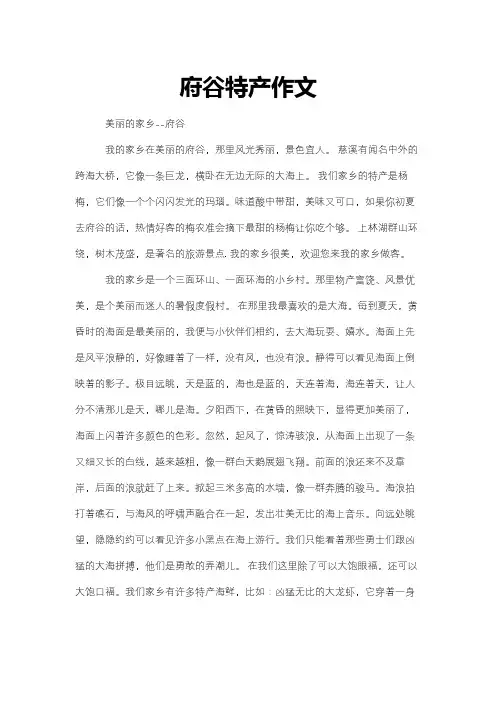 府谷特产作文