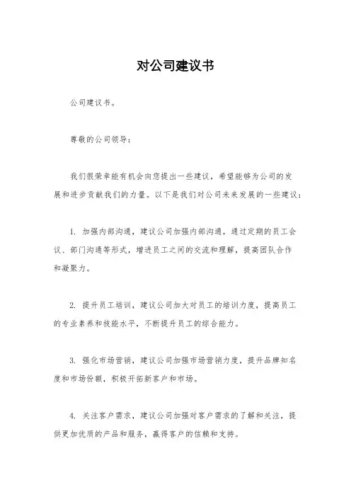 对公司建议书
