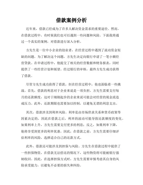 借款案例分析