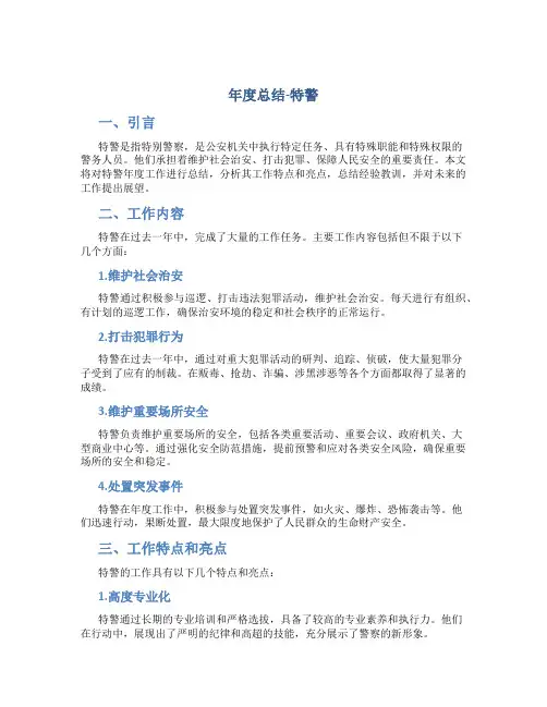 年度总结特警