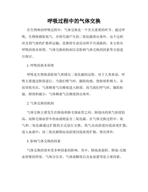 呼吸过程中的气体交换