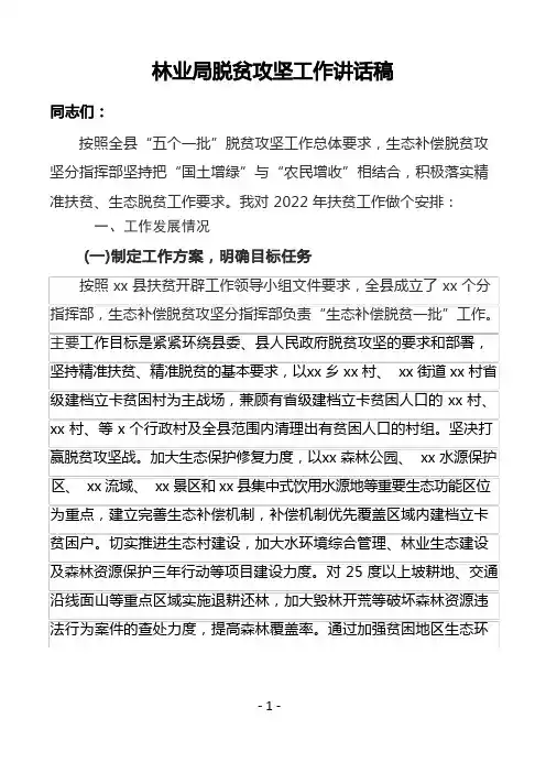 脱贫攻坚工作讲话稿