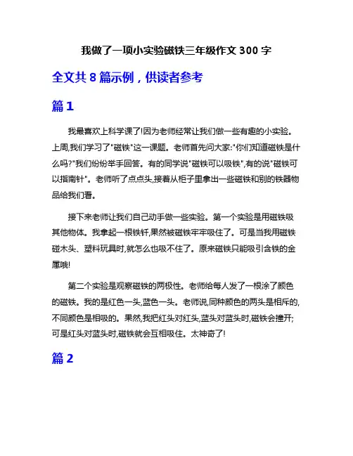 我做了一项小实验磁铁三年级作文300字