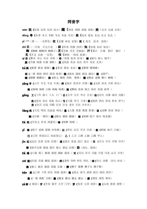 同音字