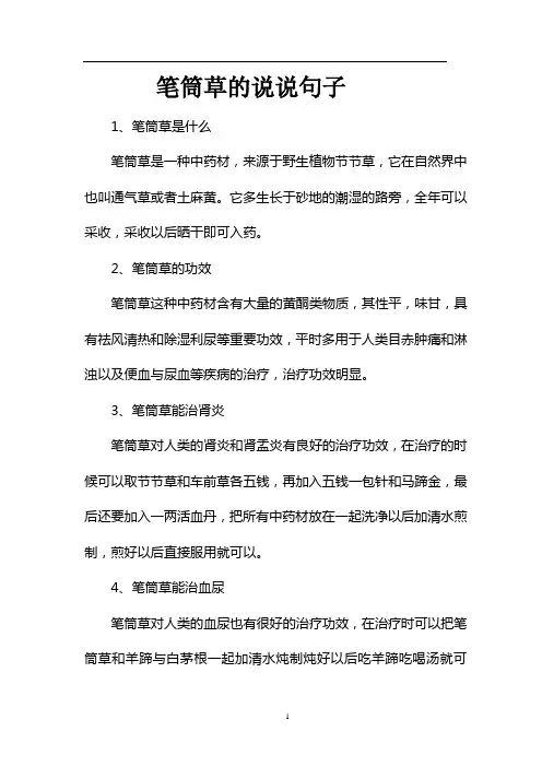 笔筒草的说说句子