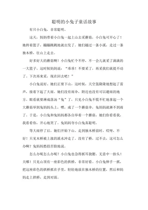 聪明的小兔子童话故事
