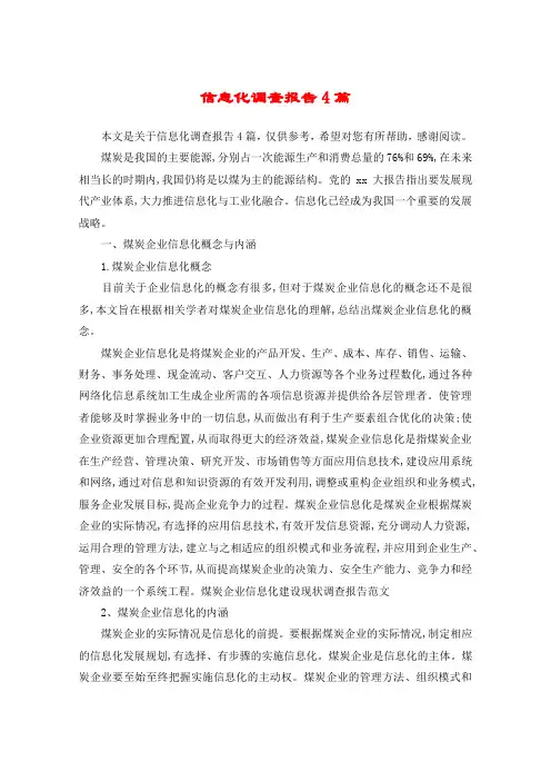 信息化调查报告4篇