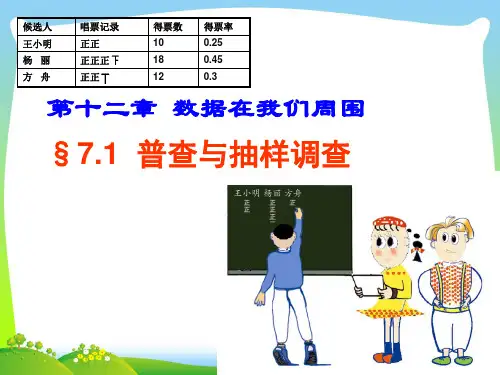 苏科版八年级数学下册第七章《普查与抽样调查》公开课课件