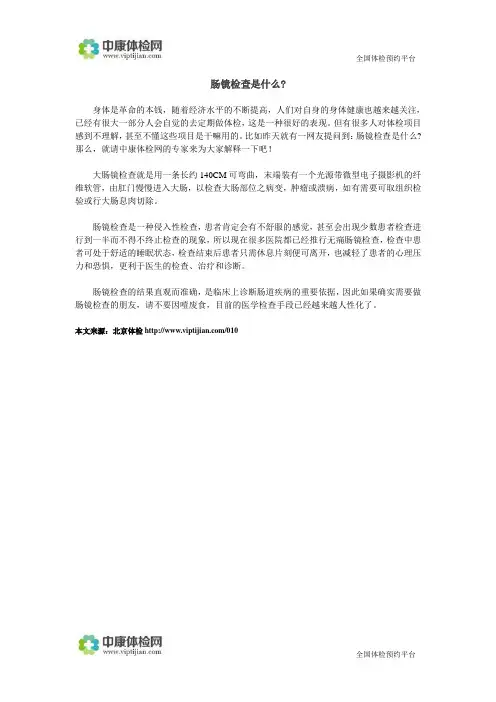 肠镜检查是什么