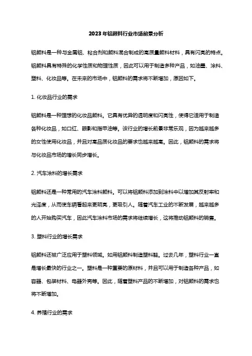 2023年铝颜料行业市场前景分析
