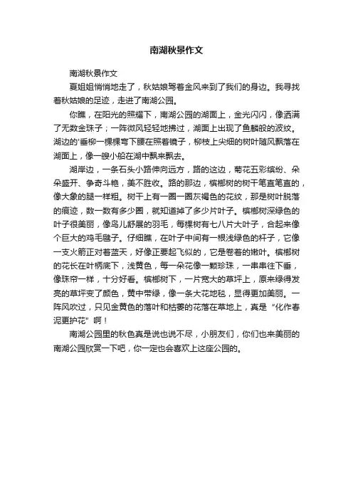 南湖秋景作文